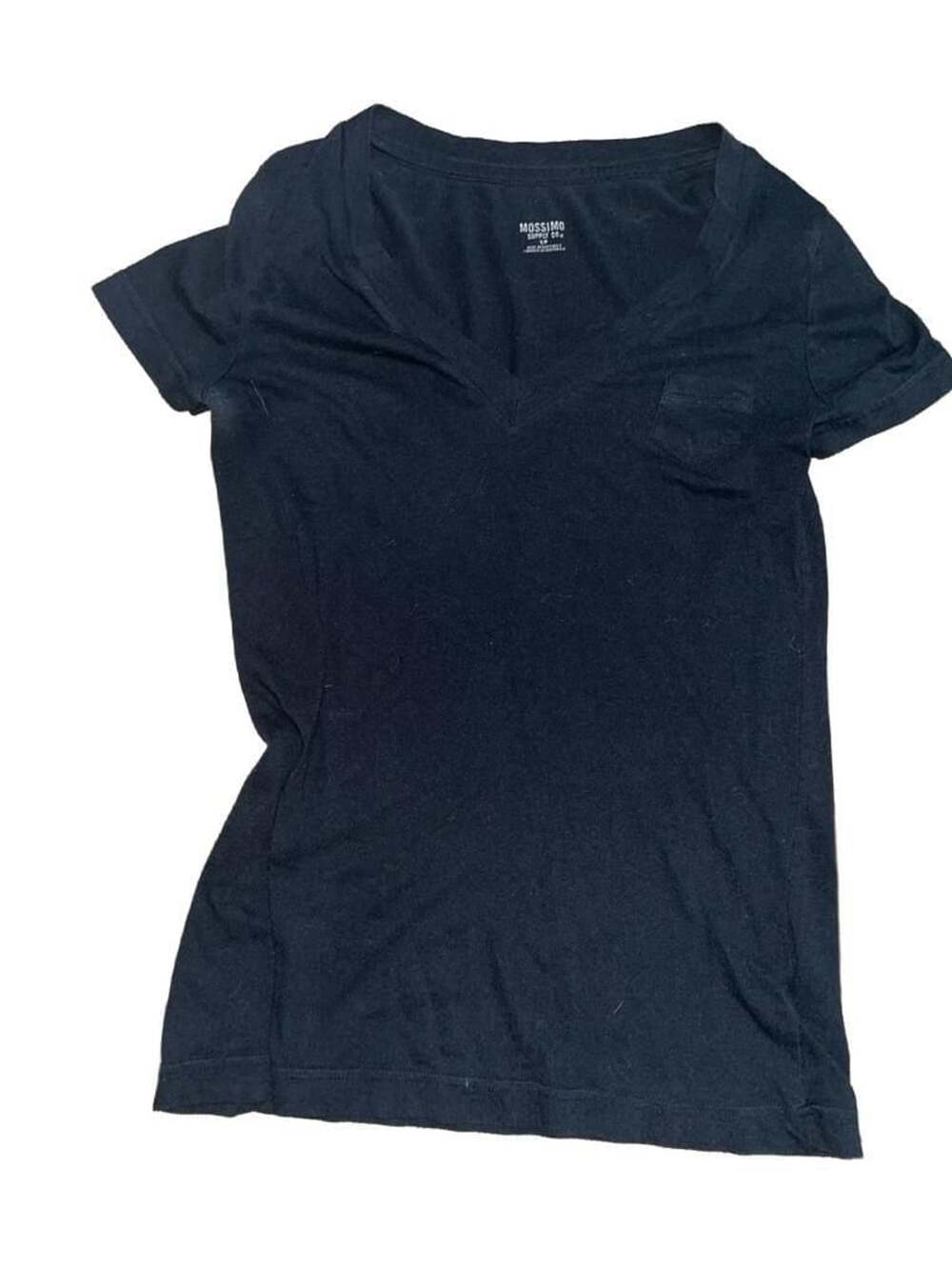 Mossimo Supply Co. Black V-Neck Short Sleeve Pocket T-Shirt - Picture 2 of 5